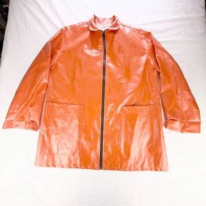 Vintage 1980’s SASS Shiny Orange Jacket Men’s Size Large Made In USA Retro